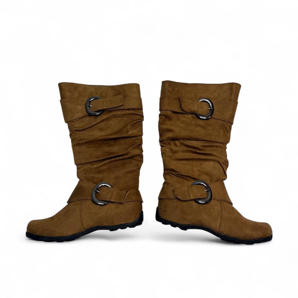Brown Suede Fall Boots With buckle detail size 6
